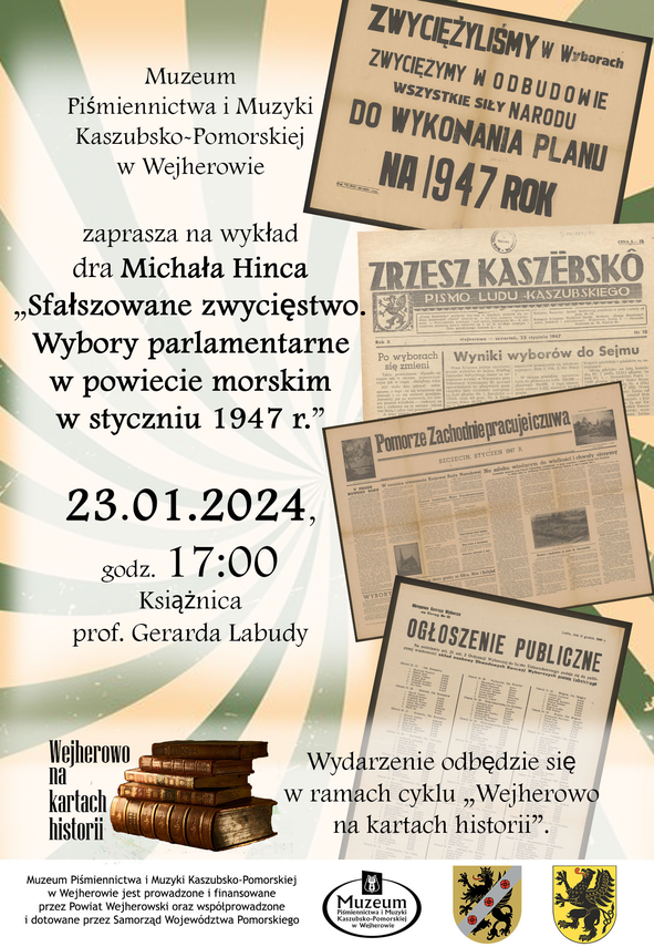Zdjęcie do newsa Wykład z cyklu "Wejherowo na kartach historii". Zapraszamy